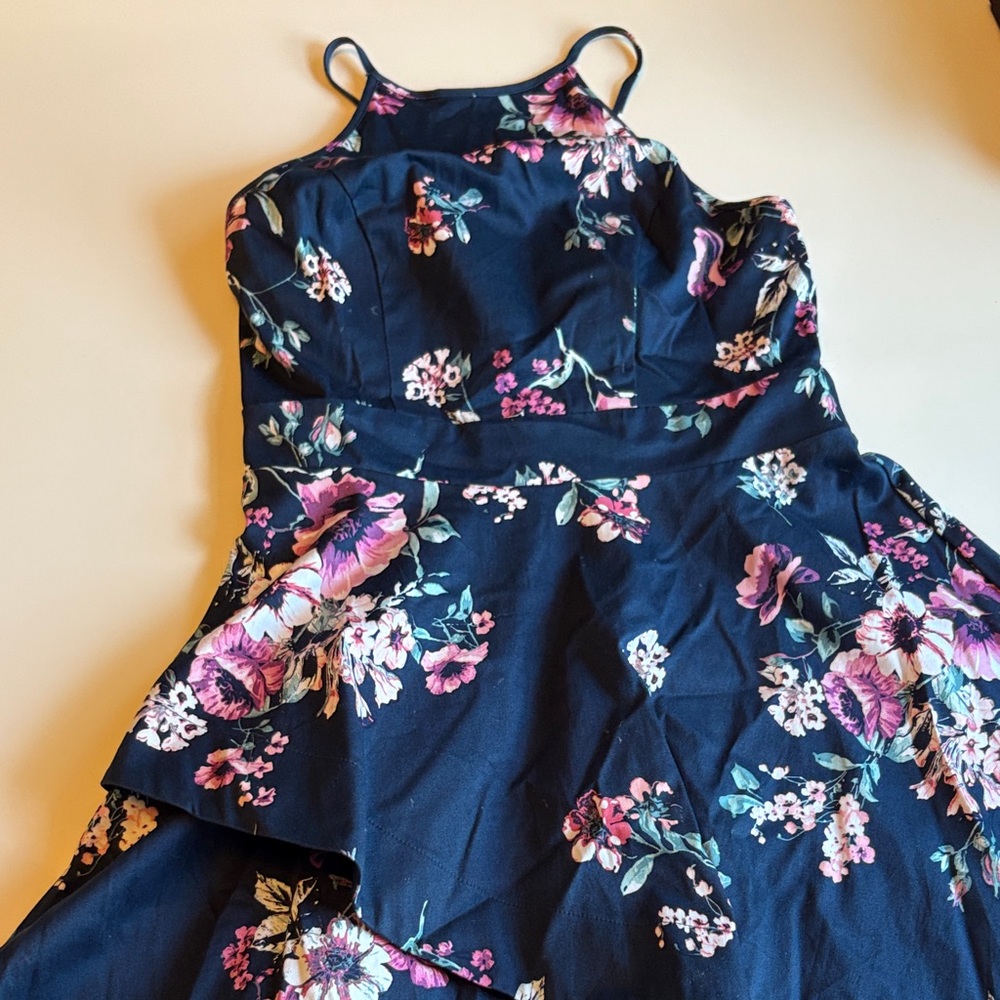 Speechless Navy Floral Kids Dress
